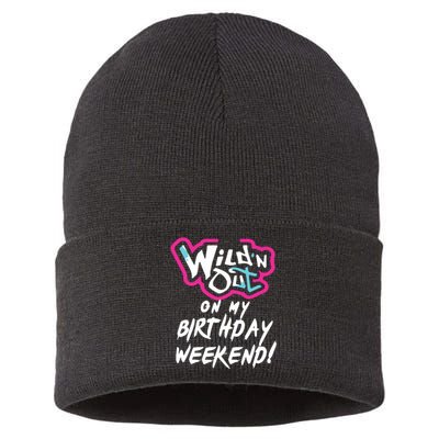 Wildn Out On My Birthday Weekend Party Fun Cute Vibrant Sustainable Knit Beanie