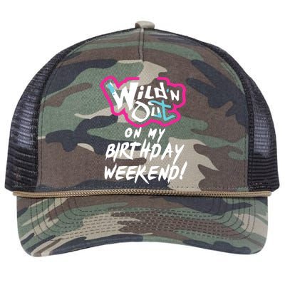 Wildn Out On My Birthday Weekend Party Fun Cute Vibrant Retro Rope Trucker Hat Cap