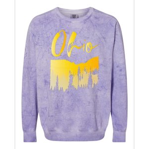 Woods Of O.H.I.O State Of Ohio B.U.C.K.E.Y.E State Colorblast Crewneck Sweatshirt