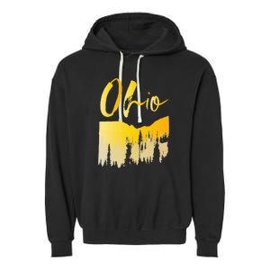 Woods Of O.H.I.O State Of Ohio B.U.C.K.E.Y.E State Garment-Dyed Fleece Hoodie