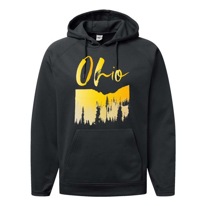 Woods Of O.H.I.O State Of Ohio B.U.C.K.E.Y.E State Performance Fleece Hoodie