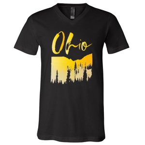 Woods Of O.H.I.O State Of Ohio B.U.C.K.E.Y.E State V-Neck T-Shirt