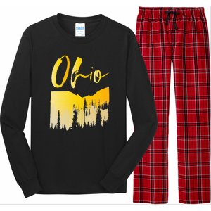 Woods Of O.H.I.O State Of Ohio B.U.C.K.E.Y.E State Long Sleeve Pajama Set