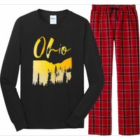 Woods Of O.H.I.O State Of Ohio B.U.C.K.E.Y.E State Long Sleeve Pajama Set