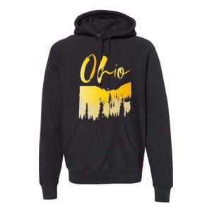 Woods Of O.H.I.O State Of Ohio B.U.C.K.E.Y.E State Premium Hoodie