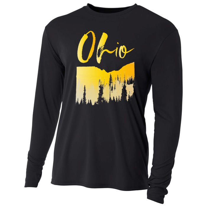 Woods Of O.H.I.O State Of Ohio B.U.C.K.E.Y.E State Cooling Performance Long Sleeve Crew