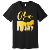 Woods Of O.H.I.O State Of Ohio B.U.C.K.E.Y.E State Premium T-Shirt