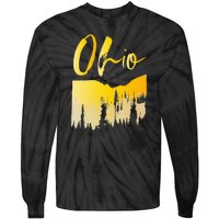 Woods Of O.H.I.O State Of Ohio B.U.C.K.E.Y.E State Tie-Dye Long Sleeve Shirt