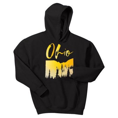 Woods Of O.H.I.O State Of Ohio B.U.C.K.E.Y.E State Kids Hoodie