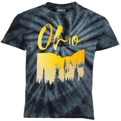 Woods Of O.H.I.O State Of Ohio B.U.C.K.E.Y.E State Kids Tie-Dye T-Shirt