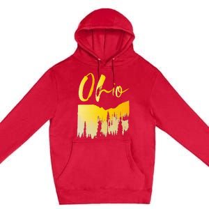 Woods Of O.H.I.O State Of Ohio B.U.C.K.E.Y.E State Premium Pullover Hoodie