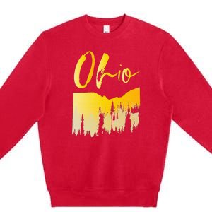 Woods Of O.H.I.O State Of Ohio B.U.C.K.E.Y.E State Premium Crewneck Sweatshirt