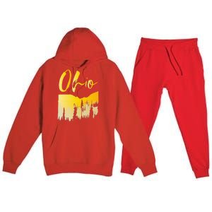 Woods Of O.H.I.O State Of Ohio B.U.C.K.E.Y.E State Premium Hooded Sweatsuit Set