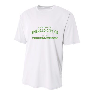 Wizard Of Oz Emerald City Oz Federal Prison Costume Youth Performance Sprint T-Shirt