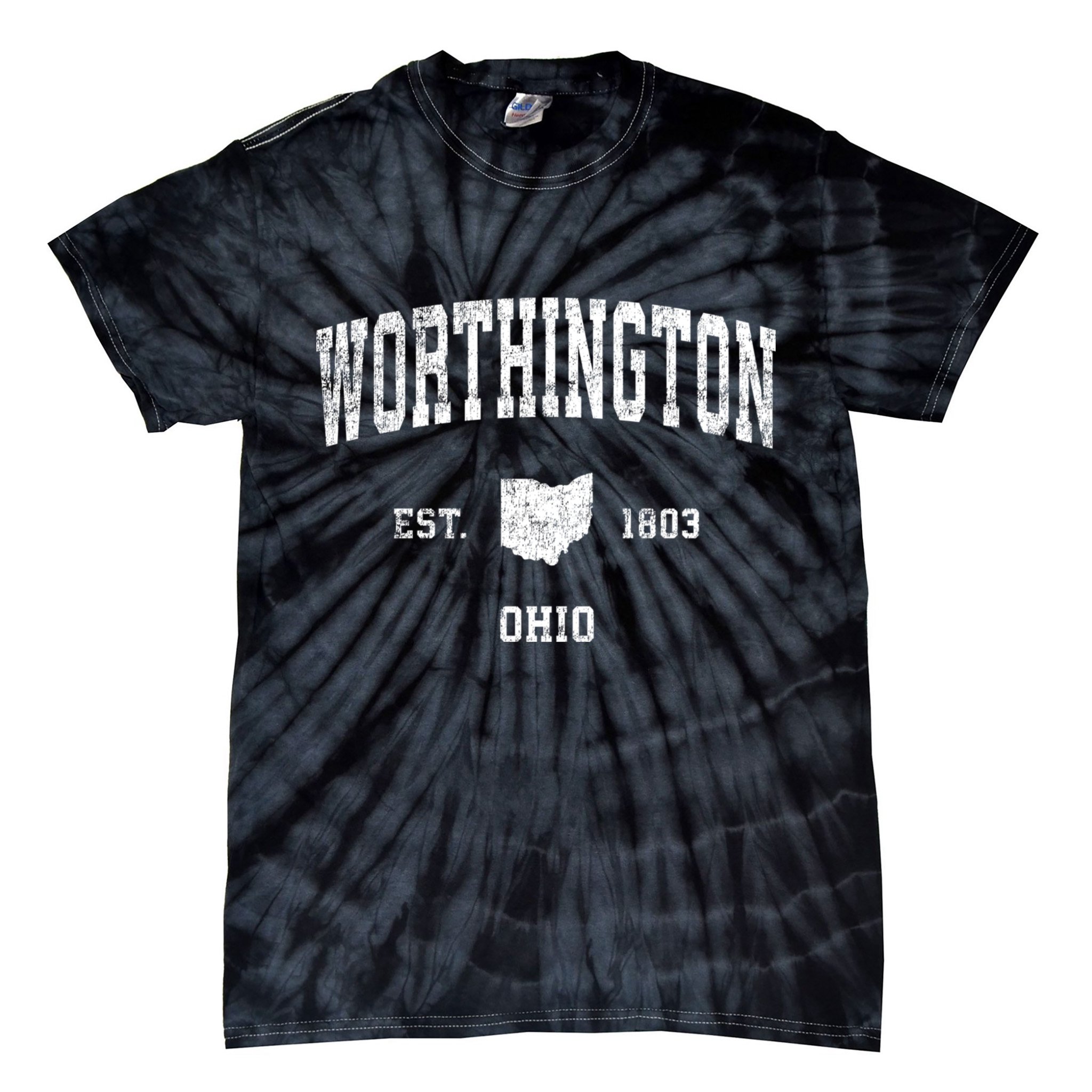 Worthington Ohio Oh Vintage Sports Tie-Dye T-Shirt