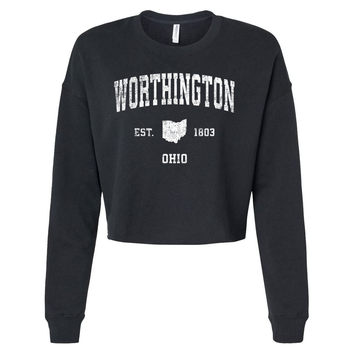 Worthington Ohio Oh Vintage Sports Cropped Pullover Crew