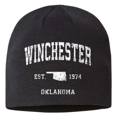 Winchester Oklahoma Ok Vintage Athletic Sports Design Sustainable Beanie