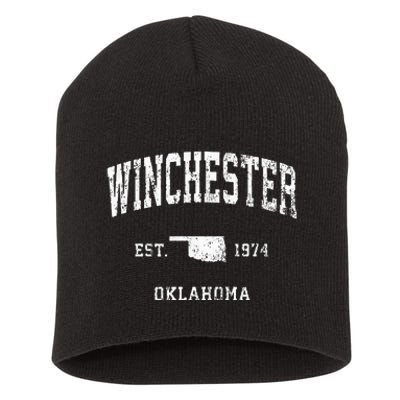 Winchester Oklahoma Ok Vintage Athletic Sports Design Short Acrylic Beanie