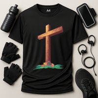 Wooden Cross Cooling Performance Crew T-Shirt