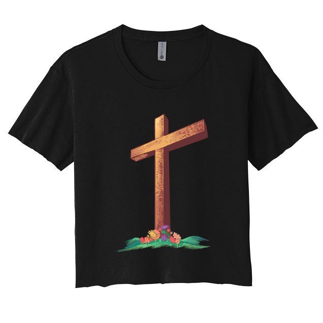 Wooden Cross Crop Top