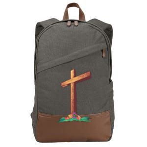 Wooden Cross Cotton Canvas Backpack