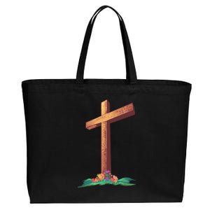 Wooden Cross Cotton Canvas Jumbo Tote