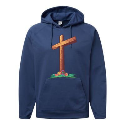 Wooden Cross Performance Fleece Hoodie