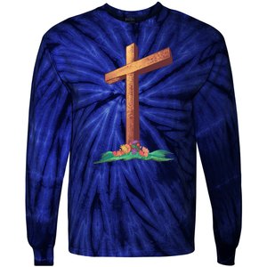 Wooden Cross Tie-Dye Long Sleeve Shirt