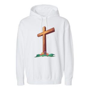 Wooden Cross Garment-Dyed Fleece Hoodie