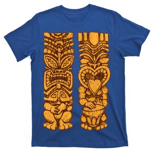 Wooden statues of Tiki with ukulele and drum T-Shirt