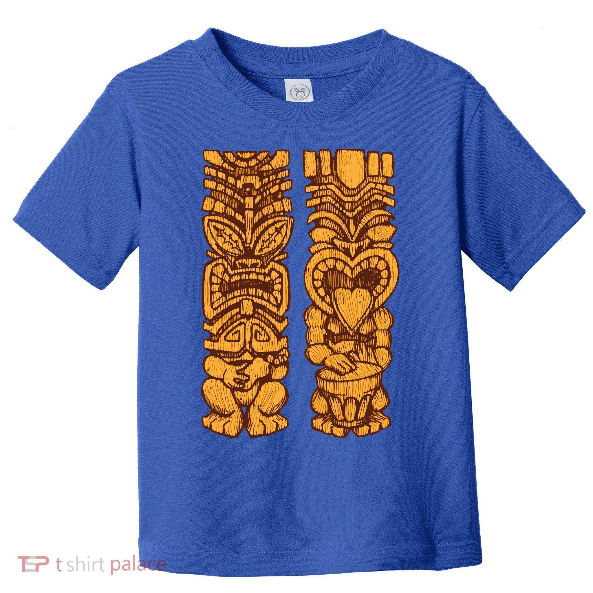Wooden statues of Tiki with ukulele and drum Toddler T-Shirt