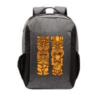 Wooden statues of Tiki with ukulele and drum Vector Backpack