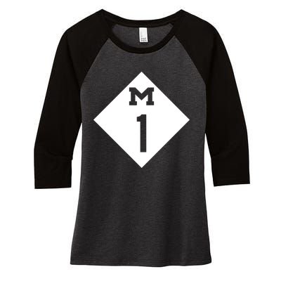 Woodward Ave. M1 Logo Women's Tri-Blend 3/4-Sleeve Raglan Shirt