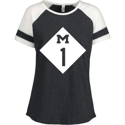 Woodward Ave. M1 Logo Enza Ladies Jersey Colorblock Tee