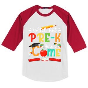 Watch Out PreK Here I Come PreK Gift Kids Colorblock Raglan Jersey