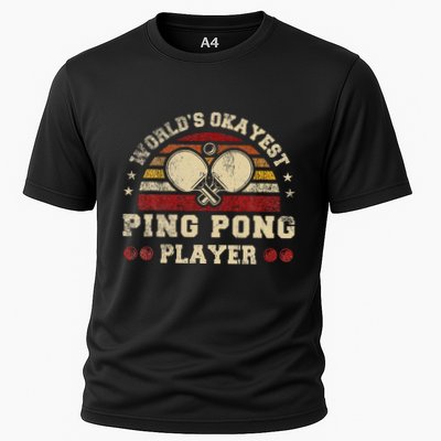 Worlds Okayest Ping Pong Player Retro Ping Pong Performance Shirt