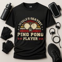 Worlds Okayest Ping Pong Player Retro Ping Pong Performance Shirt