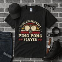 Worlds Okayest Ping Pong Player Retro Ping Pong Tall T-Shirt