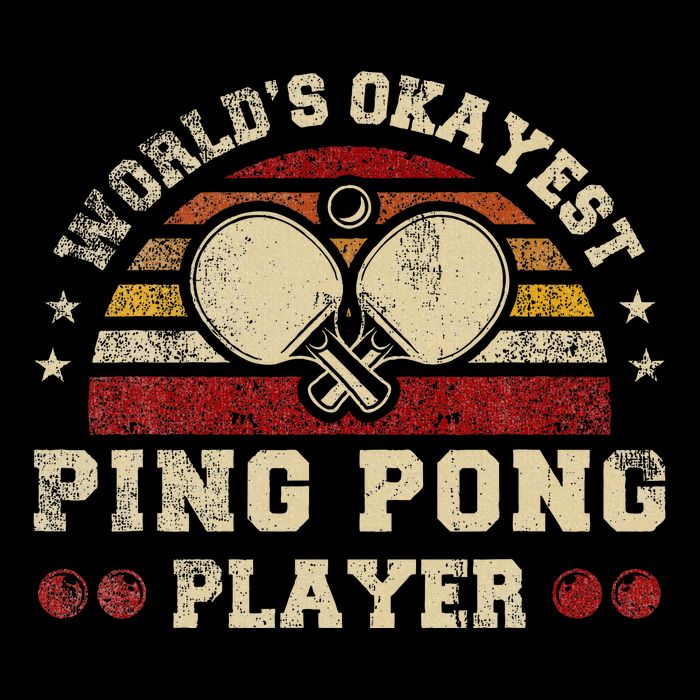 Worlds Okayest Ping Pong Player Retro Ping Pong V-Neck T-Shirt