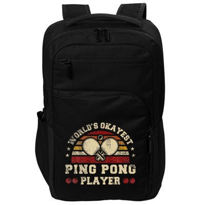 Worlds Okayest Ping Pong Player Retro Ping Pong Impact Tech Backpack