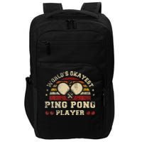 Worlds Okayest Ping Pong Player Retro Ping Pong Impact Tech Backpack