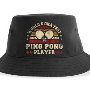 Worlds Okayest Ping Pong Player Retro Ping Pong Sustainable Bucket Hat