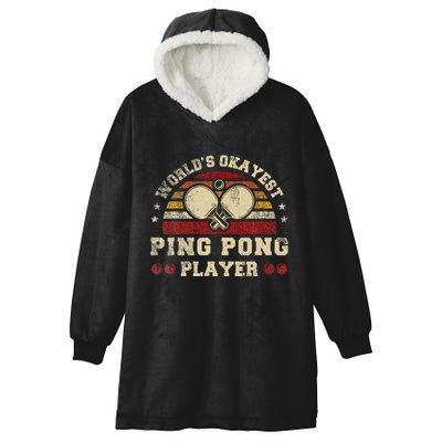 Worlds Okayest Ping Pong Player Retro Ping Pong Hooded Wearable Blanket