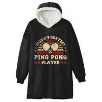 Worlds Okayest Ping Pong Player Retro Ping Pong Hooded Wearable Blanket