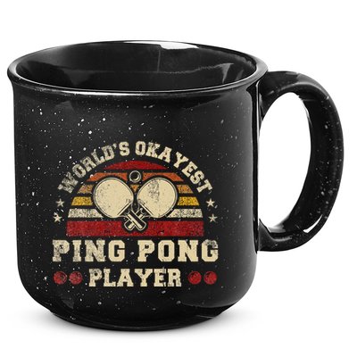 Worlds Okayest Ping Pong Player Retro Ping Pong 15oz Campfire Ceramic Mug