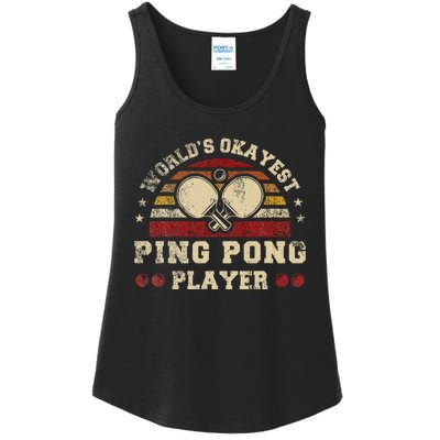 Worlds Okayest Ping Pong Player Retro Ping Pong Ladies Essential Tank