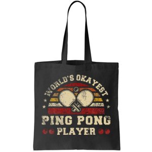 Worlds Okayest Ping Pong Player Retro Ping Pong Tote Bag