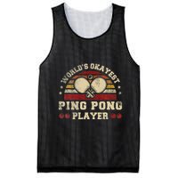 Worlds Okayest Ping Pong Player Retro Ping Pong Mesh Reversible Basketball Jersey Tank