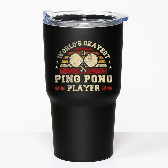 Worlds Okayest Ping Pong Player Retro Ping Pong Tumbler