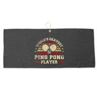 Worlds Okayest Ping Pong Player Retro Ping Pong Large Microfiber Waffle Golf Towel
